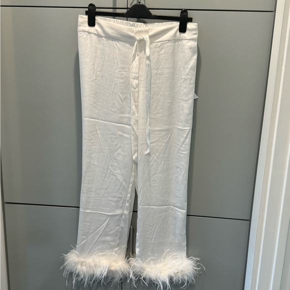 Nadine Merabi Darcie White Pajama Pants - Picture 2 of 7